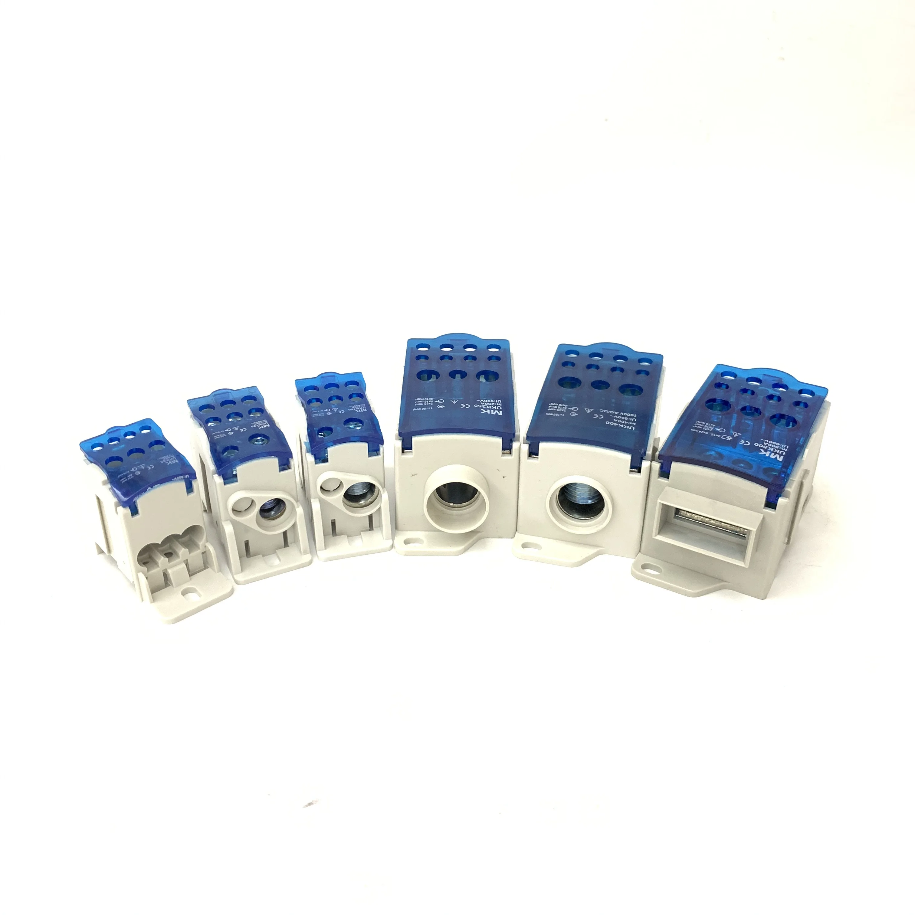 UKK Series 80A 125A 160A 250A 400A 500A Din Rail Terminal Blocks Connector