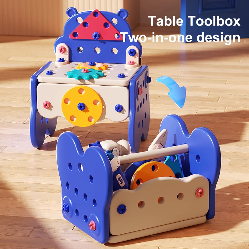 Toolbox assembly toy set with Electric drill screw disassemble educational toy Pretend Play tools toys set 52 pieces 1 set