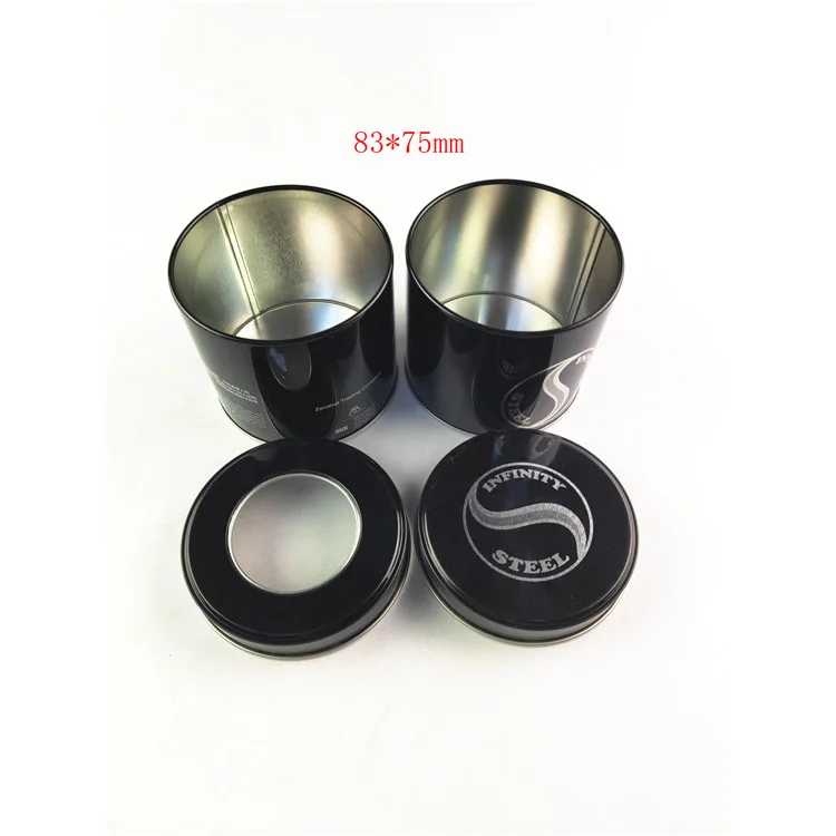 Round saffron tin box good quality coffee tin packaging custom round tin box with window metal tea box supplier