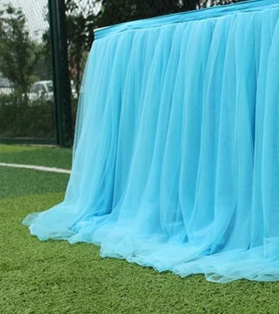 Tableware Tablecloth Wedding Banquet Table Tulle Skirt Elastic Mesh Top Accessories Decoration