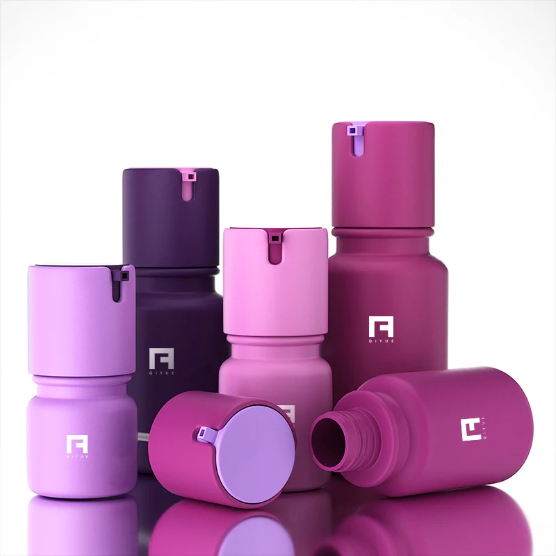 100ml  plastic bottle empty refillable travel bottle low moq plastic skincare 40ml 60ml lotion orange bottle packaging sets