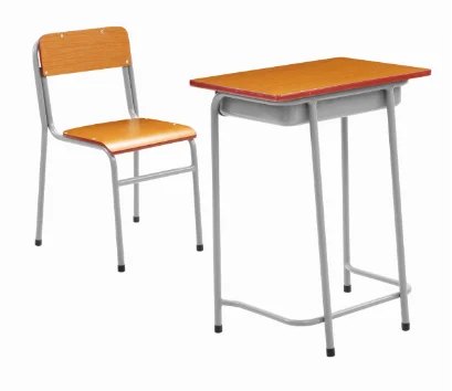 Cheap school chairs and desk set kids school furniture comfortable and wooden single table and chair cover
