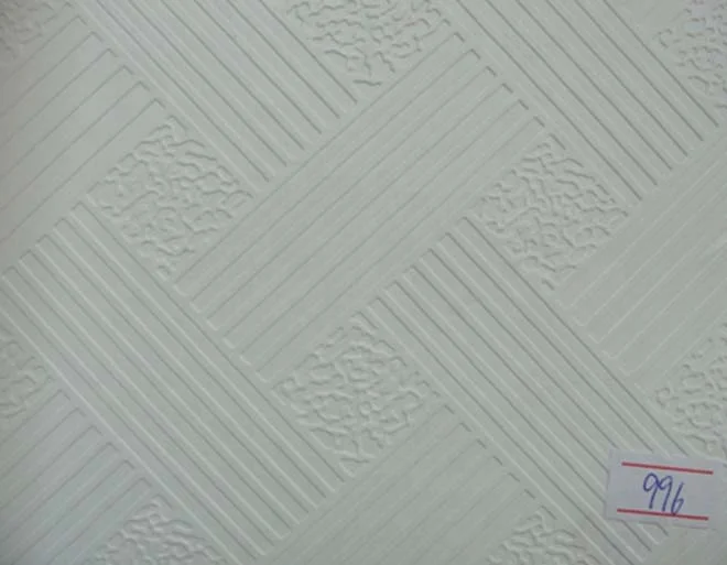 600*600*7mm Lower price PVC laminated gypsum ceiling tiles with aluminum foil back/Plaster Ceiling Board