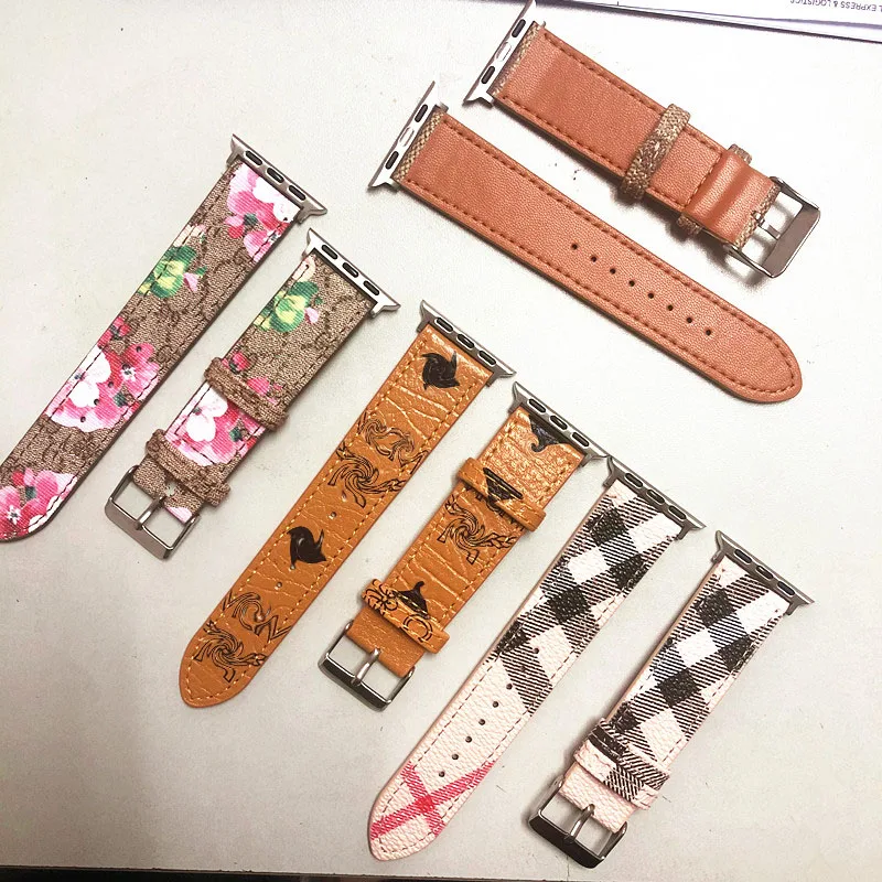 
2021 New luxury Arrivals Fashion Smart iWatch5 Leather Strap Bracelet For 42mm Apple Watch Band series6 bands 