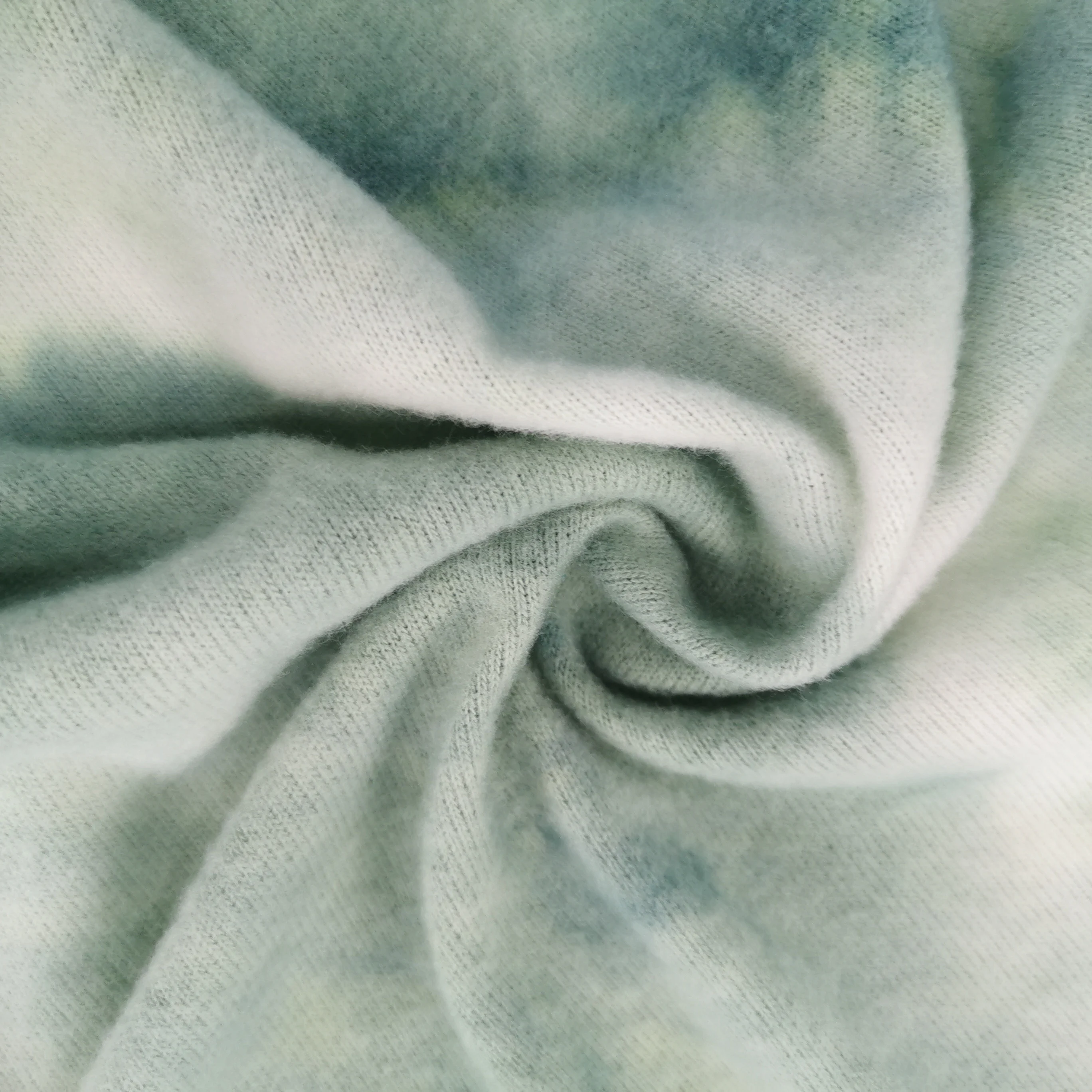 New style Slub Tie dye knitting soft tie dye plain rayon polyester french terry for clothes
