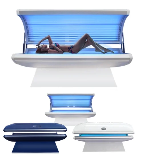 hot sale UVA UVB lie-down solarium machine full body sunbath led tanning bed
