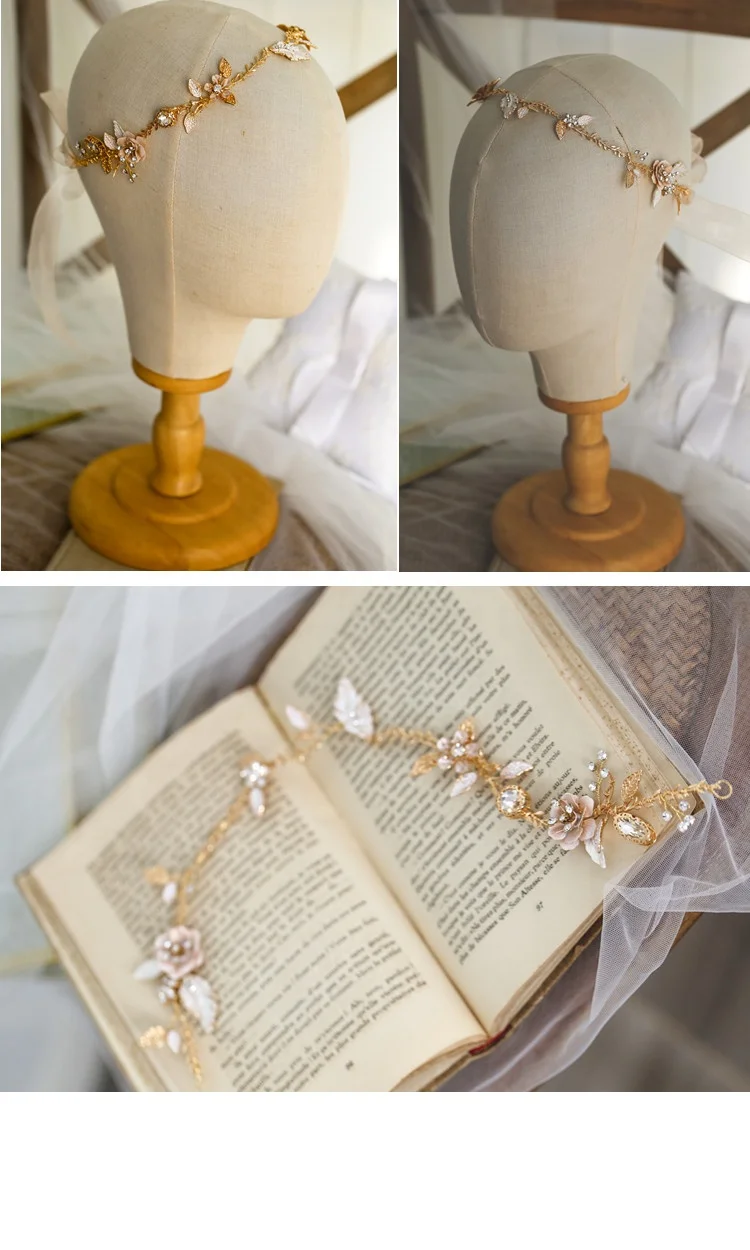 Bridal clear crystal vintage fancy flower bridal hair pieces for bride or bridesmaid