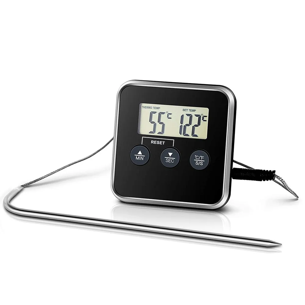 KH-TH005 Long Probe Magnetic Meat Countdown Kitchen Timer Digital Food Thermometer Digital Cooking