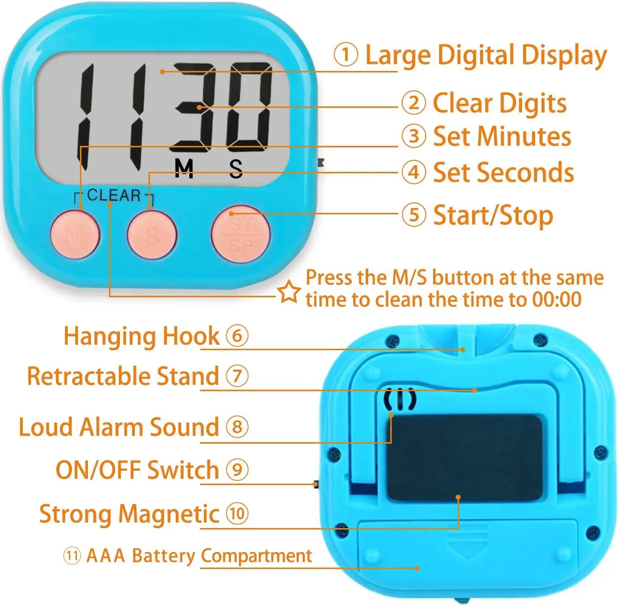 Classroom Countdown Timers For Teachers Kids Large Screen Home Cooking Magnetic Kitchen Timers Digital Timer