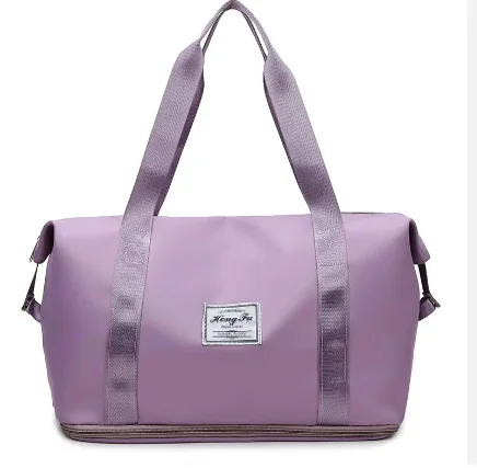 Large Capacity Sports Bag Oxford Trolley Suitcase Foldable Travel Duffel Bag
