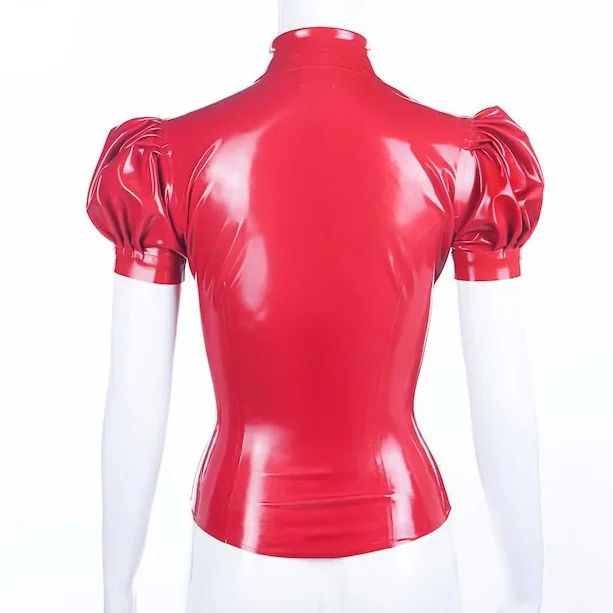 100%Latex Rubber Gummi Lady Dress Skirt Catsuit Suit Party Red Size XS-XXL