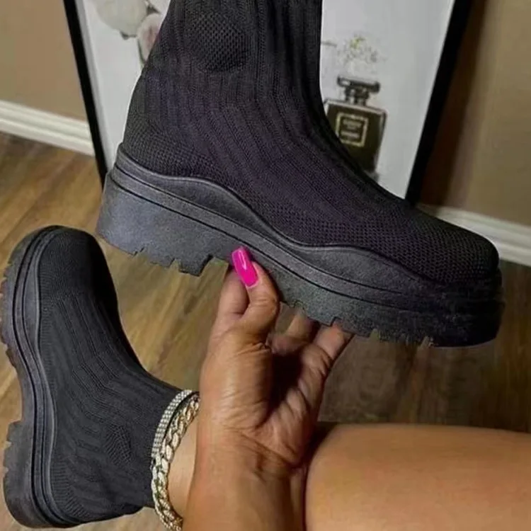 Fashion boot Socks Women Shoes Sneaker Thick-soled Knitted Platform Boots Women Shoes Winter Boots for women 2022