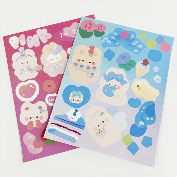 Wholesale Removable PVC Vinyl Sticker Sheets Custom Full Color Kiss Cut Hologram Promotional Labels