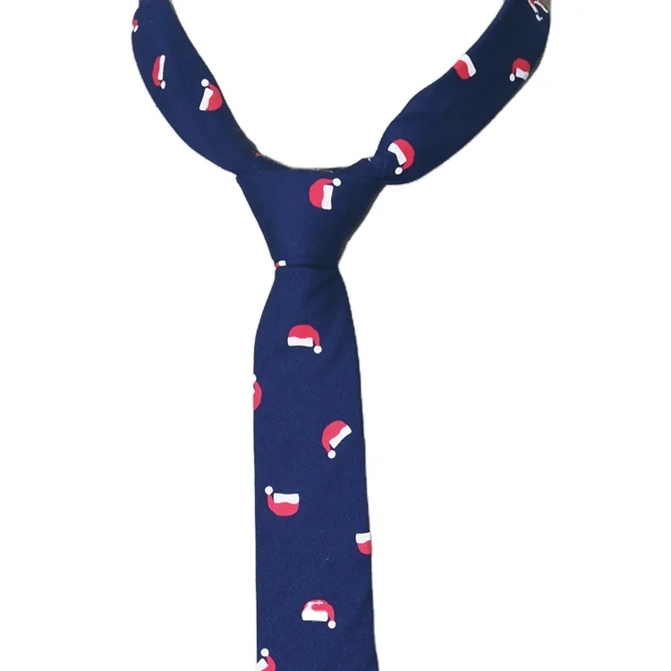 
Новый дизайн, длинный хлопковый тканевый галстук, деловой галстук с принтом на заказ, Рождественская шляпа с узором, оптовая продажа галстуков 