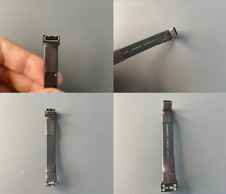 USB 3.1 Type C to Type C Extension Cable 90 Degree Adapter FPC FPV Ribbon Flat USB C Cable 3A 10Gbps EMI Shielding