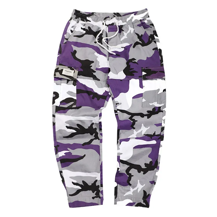 Hot Good Quality Mens Casual Woven Camo Pants Custom Loose Fit Hip Hop Camo Jogger Pants