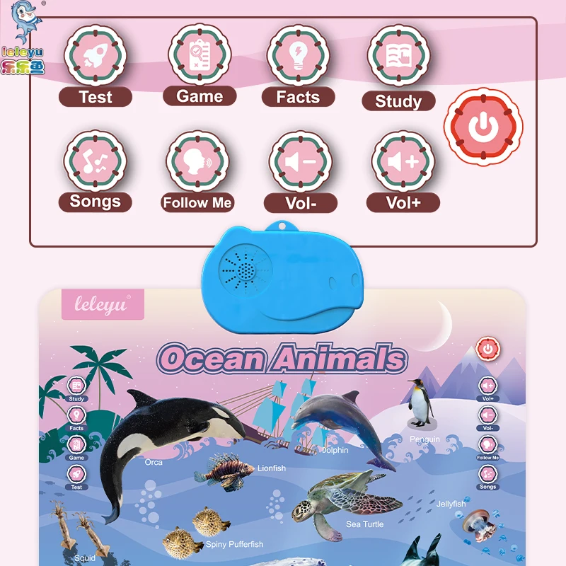 LWG024 Electronic Animal Wall Chart Kids Preschool English Talking Wall Chart For Children Educational Toys