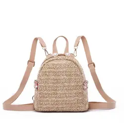 2020 New Weave Shoulder Bag Fashionable straw plaited article schoolbag Leisure outdoor travel backpack