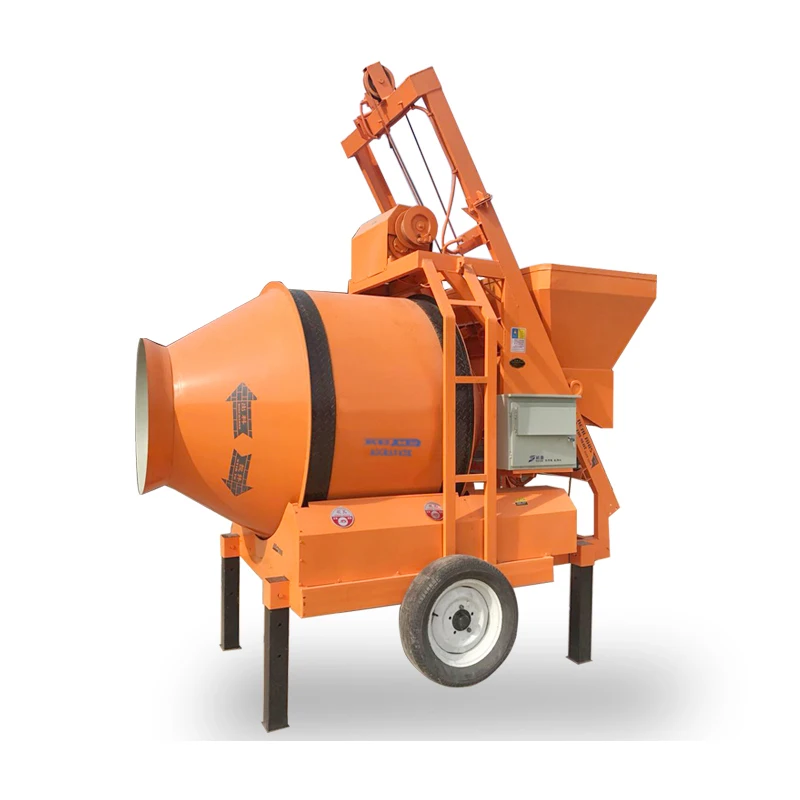 Hot Selling High Efficiency Self Loading Small Easy Operating Type concrete mixer JZC500 trailer mounted concrete mixer