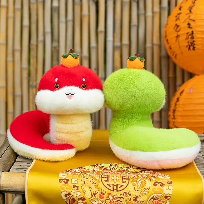 Super soft small plush toy year of the snake cuddly 2025 new year snake plush toys plush snake toy new year trade gift