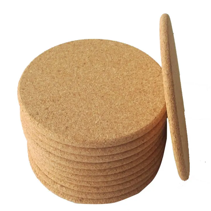 OEM Customized Wholesale Blank Table Cup Mats Set Round Cork Coaster with Holder