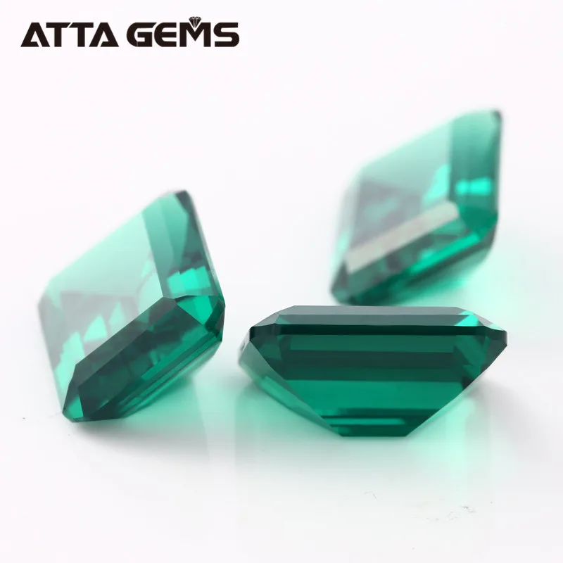 Synthetic Octagon Shape 9x7mm 1 Carat Emerald Cut Created Green Nano Spinel
