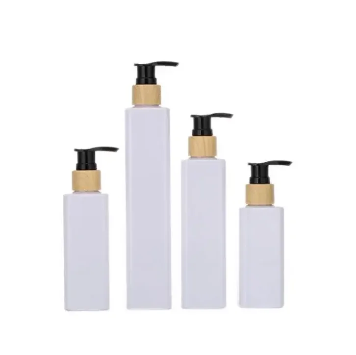 Face Cream Hand Washing Bottle 60ml 80ml 100ml 120ml White Pet Square Lotion Bottle customized Shanghai Bropack