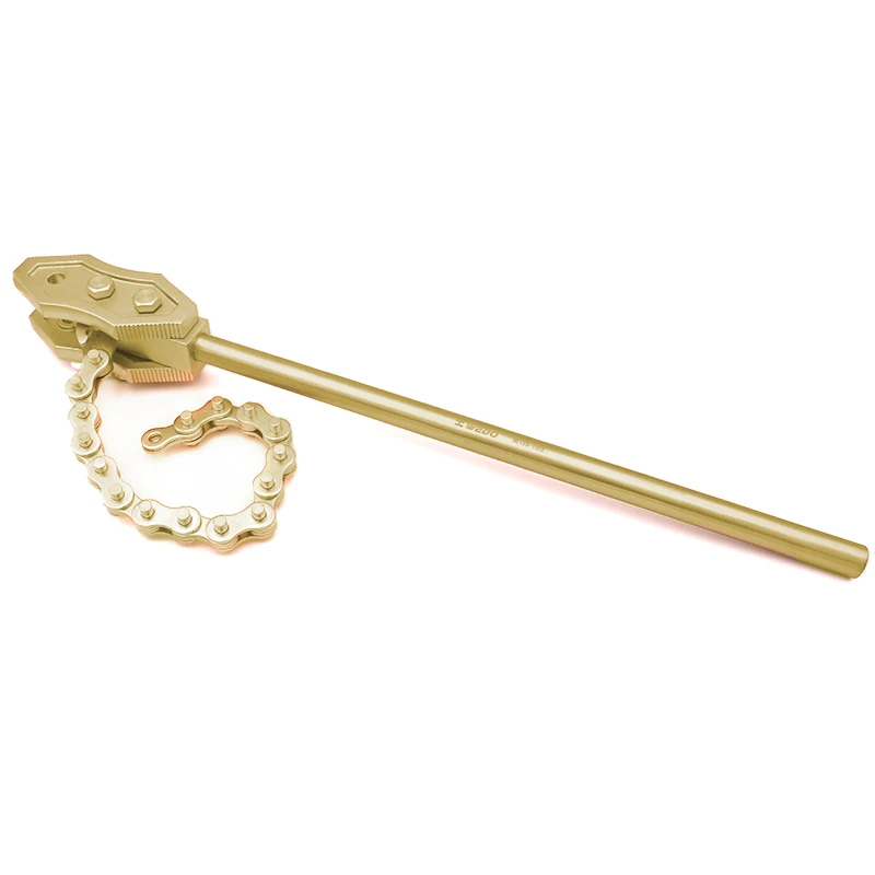 WEDO Manufacture 600mm Chain Pipe Wrench Non Sparking Aluminium Bronze Natural Finish Packed in Carton Box