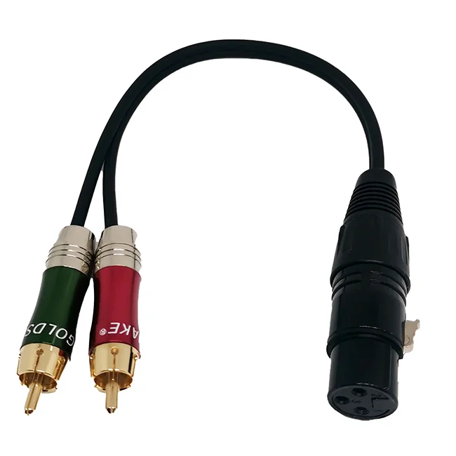 2 RCA to XLR 3 Pin Female Hifi Microphone Cable DMX XLR to 2*3.5mm Shielded Cable for Amplifier Mixing Console