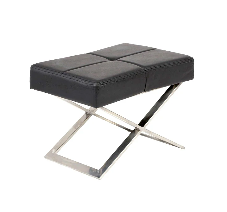 Leisure leather ottoman