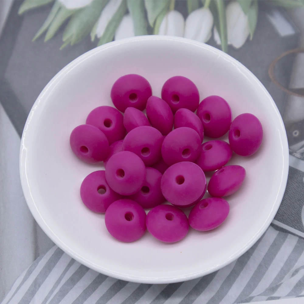 
Food Grade Silicone chew Beads loose Baby Chew Abacus Lentil Beads for DIY teething necklace Wholesale 