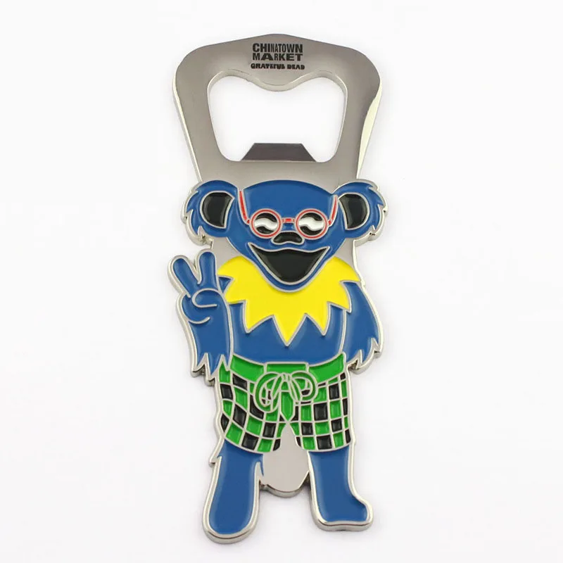 Customized logo die cast soft enamel cute animal metal bottle opener