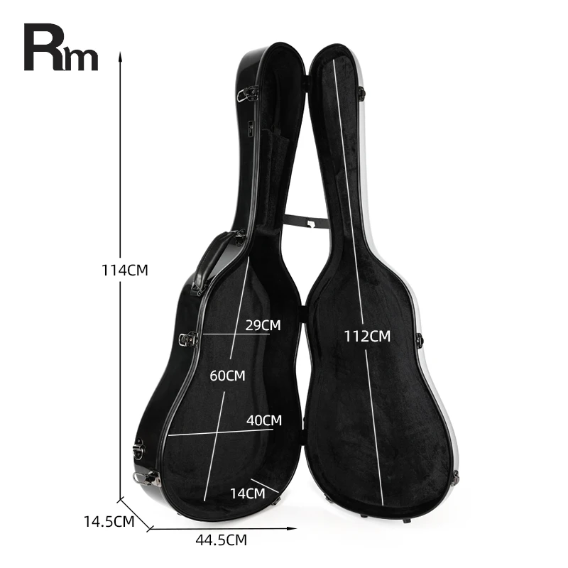 Stylish Design Fiber Glass Guitar Case Solid Cover Acoustic Guitar Case Bag High Quality Fiberglass Hard Case Guitar