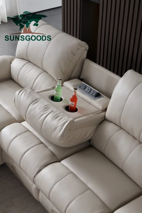 SUNSGOODS l shape sofa sectional Luxury USB charging audio living room sofas Furniture sets modern American style lounges sofa