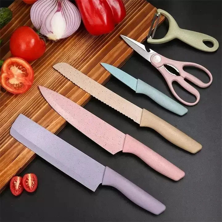Set of Knives 6 Pieces Vguarantee Kitchen Vg10 Damascus Steel Cutting Knife with Pakka Wood Handle and Gift Box