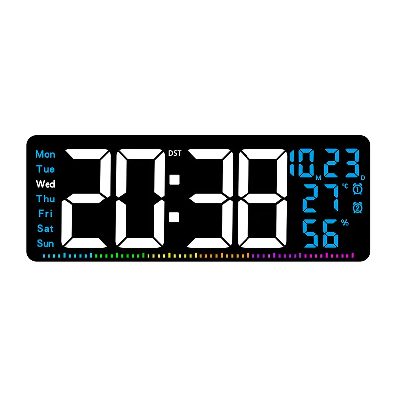 New Arrival Seconds Dynamic Lights Design Multi-functional Remote Control Timer Alarm Clock LED Digital Wall Clocks