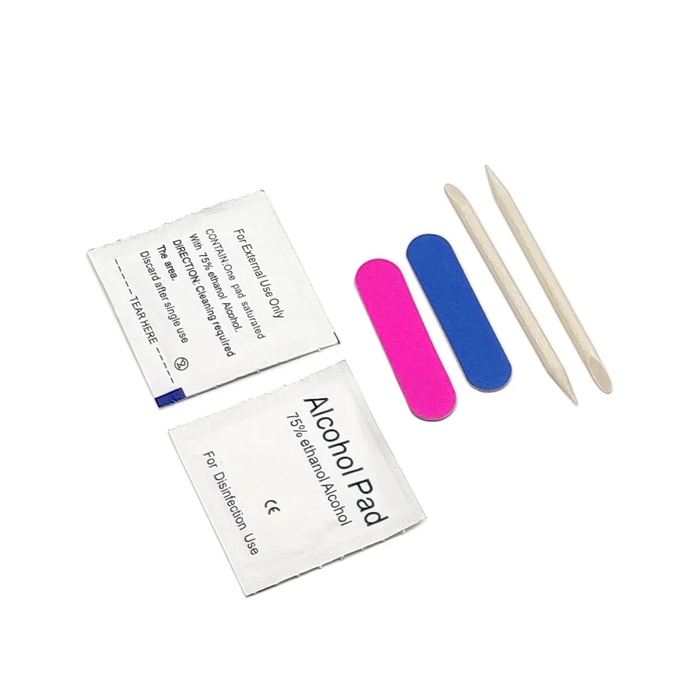 Destly Press On Nails Small Business Stickers Pusher Mini Files Alcohol Chips Press On Nails Tool Kit
