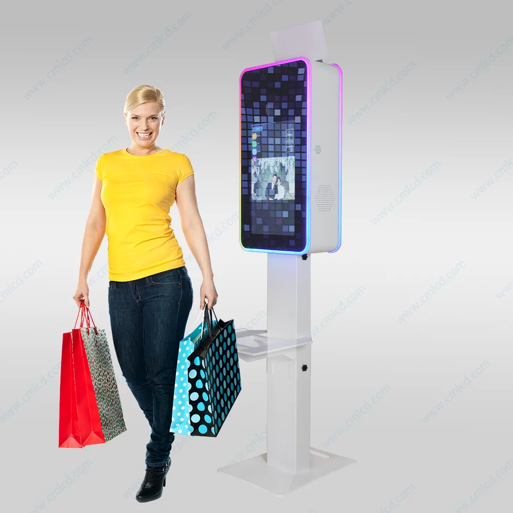 Intimate Celebration Photo Station: Mini Touch Screen Selfie Booth with LED Frame and DSLR Camera - Rent or Buy