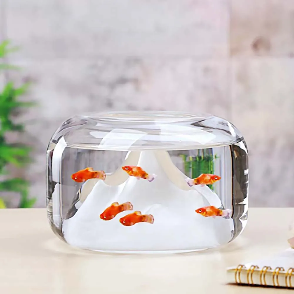 Wholesale Aquarium Creative Glass Circle Decoration Turtle Mini Fish Tank Tabletop Decoration