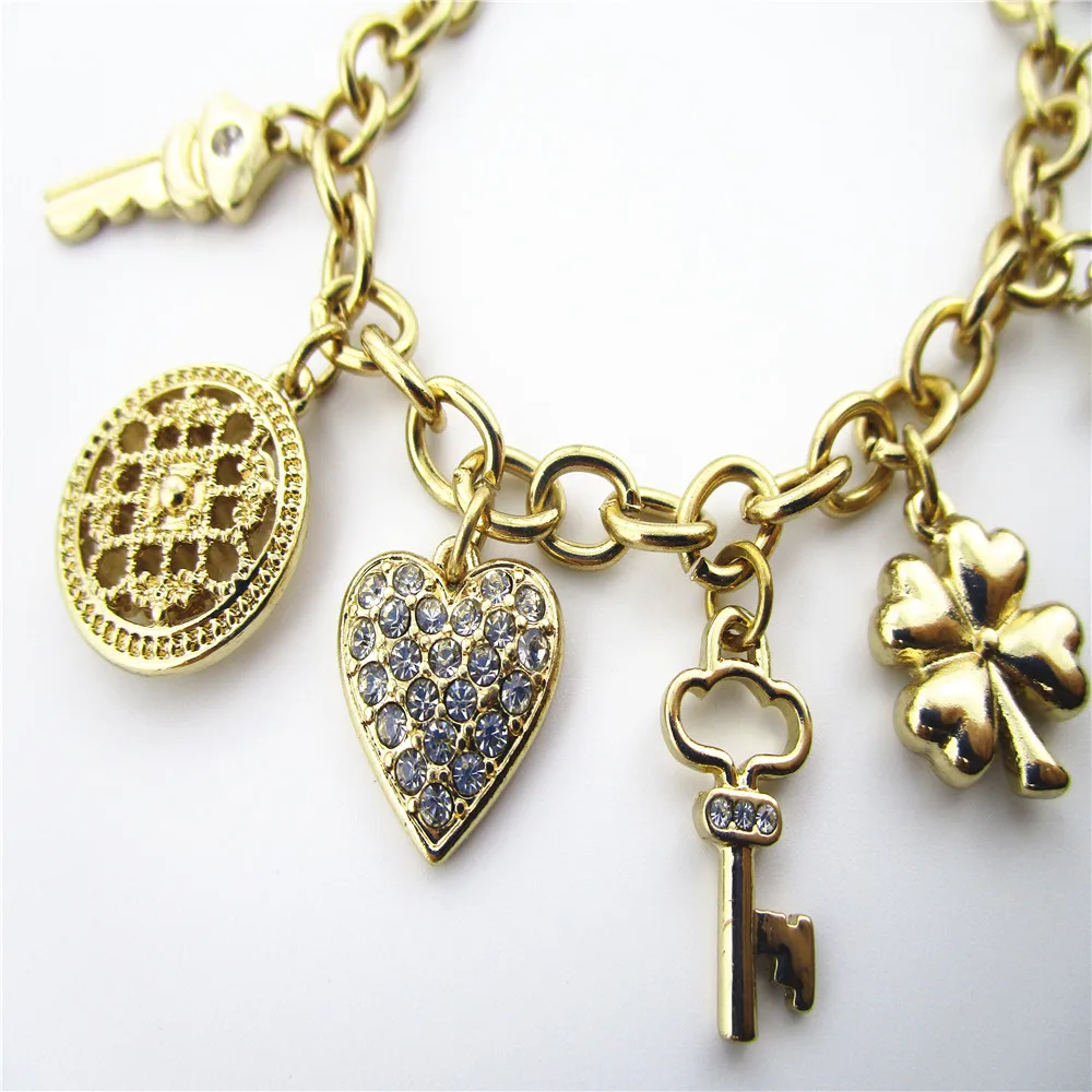 star,moon,horseshoe,heart,clover,unicorn charm bracelet