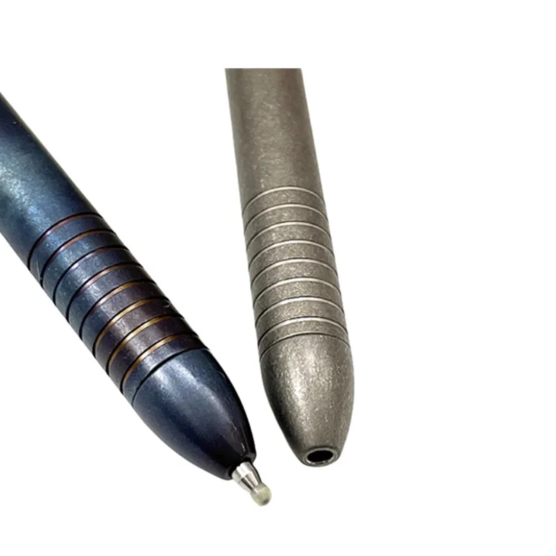 Stone Washed Titanium Pen with Bolt Action Function and Glass Breaker