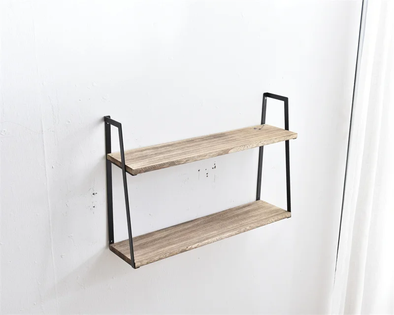Floating Shelves Black Shelves 60cm, Set of 2 Shelves Easy to Install, Modern Decorative Wall Shelves with Large Storage for Bed