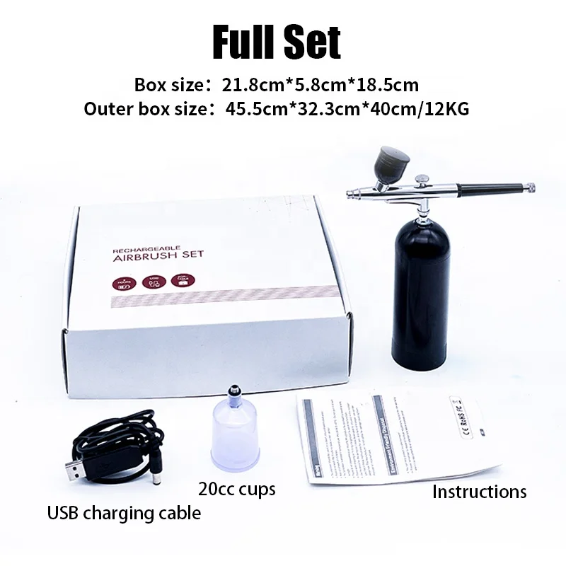 Portable Mini Air Pump Rechargeable Small Beauty Airbrush Set for nail art