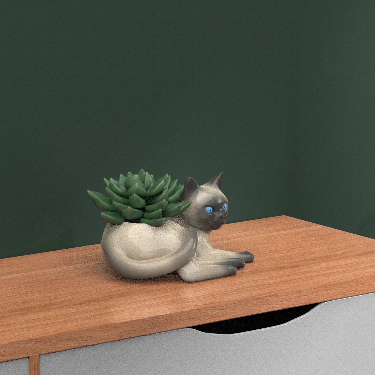 China Supplier customized outdoor flower pots decorative ceramic flower pot  Siamese cat animal flower pot