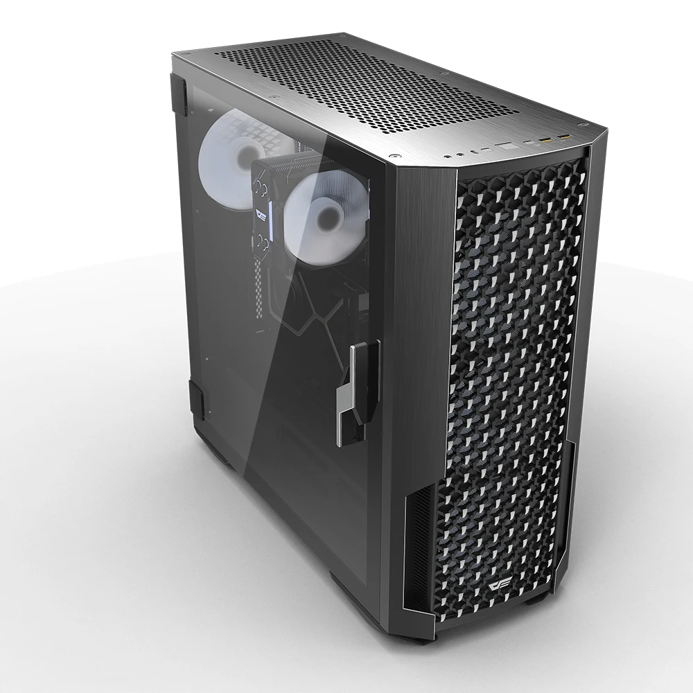 DarkFlash High Quality Atx With Power Supply Fan Cooler Master Plastic Led Gaming Cpu Cabinet Computer Case