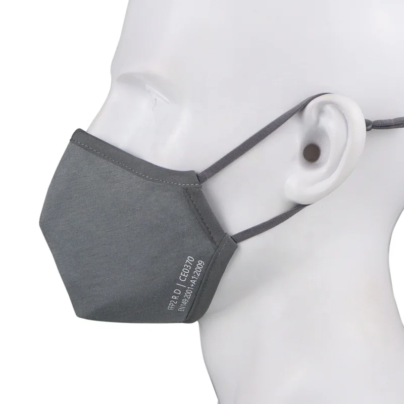 
Direct supply cloth face mask Grey Cotton Washable China Factory Nano And Nonwoven fabric fiber layer 