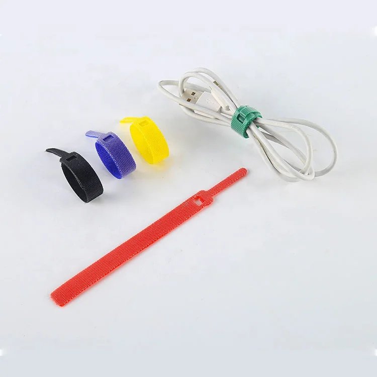 2024 custom Needle reusable hook and loop wire cable cinch straps/ black ties extension cord holder