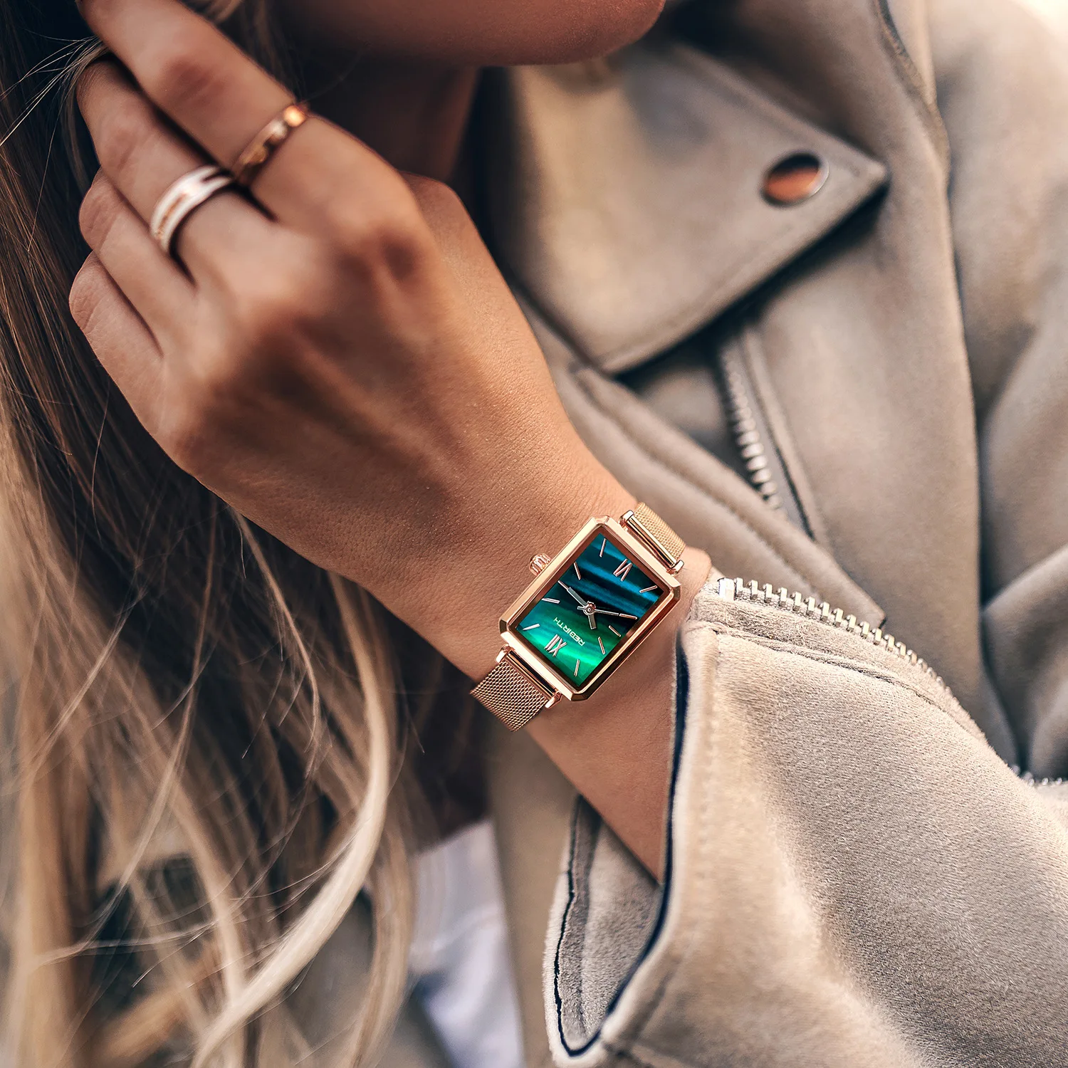 REBIRTH 2017 Hot Sell Fashion Women Silicone Japan Movement Quartz Wrist Watch For Ladies Waterproof Female Clock Women Watches