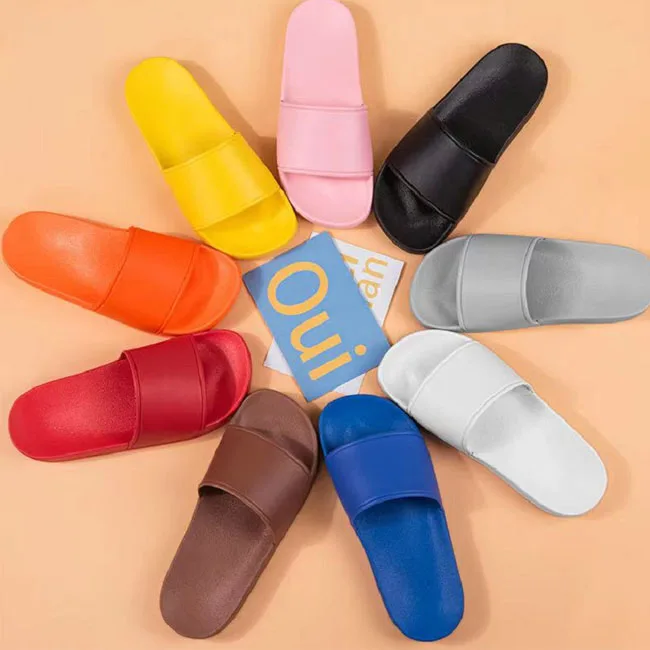 TWOWELL Hot Sale Low Moq Multiple Colors Black Blank Custom Logo Rubber Slippers Slides Sandals for Men Women