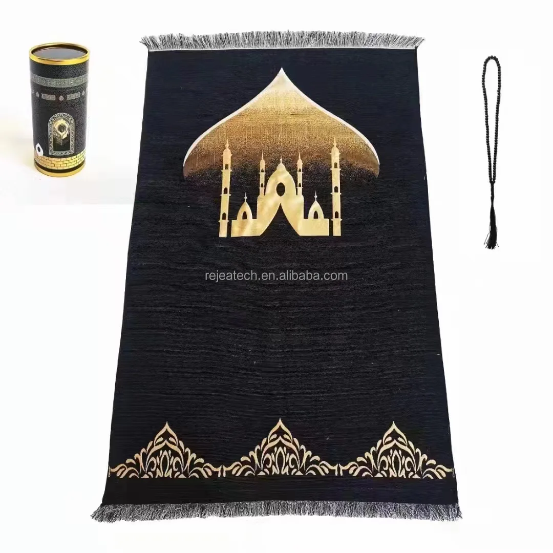 2024 Sajadah Anti-slip Islam Prayer Mat 33 Prayer Beads Prayer Rug Portable Bucket Gift Box Ramadan Decorations Hajj Gift 2024